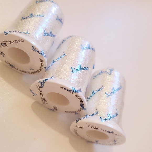 Bundle 3 Spools Iridescent Metallic Luster Pearly Embroidery Thread - Picture 3 of 4